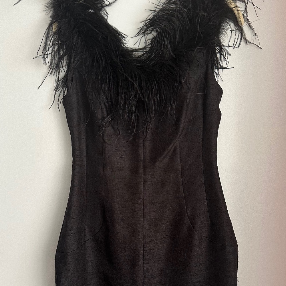Off the shoulder feather Topshop dress